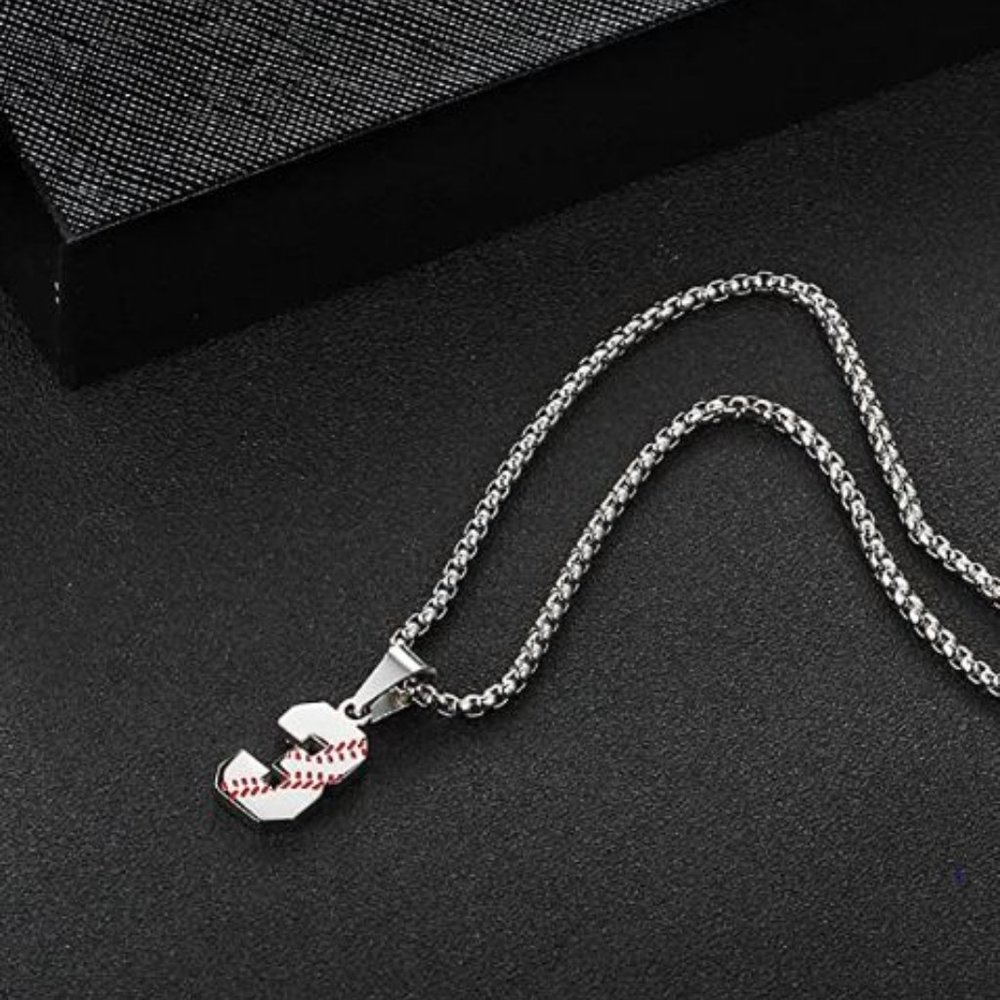Inspiration Baseball Jersey Number Necklace Stainless Steel Charms Number - Picture 4 of 5